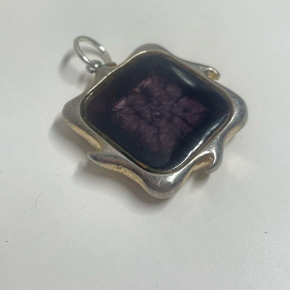 Silver and Purple Cufflink Pendant - Picture 6 of 10